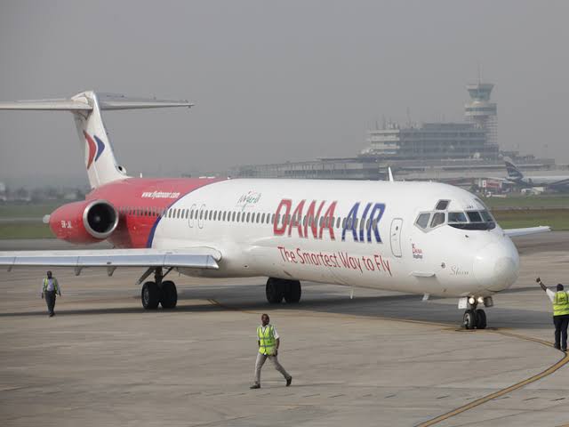 Dana Air Plane With 50 Passengers On Board Catches Fire